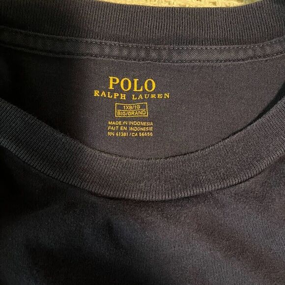 Polo Ralph Lauren Normcore Minimalist Navy Blue Crew Neck Men's T-Shirt SZ XL - Picture 3 of 5